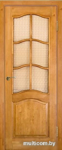 Межкомнатная дверь Юркас ПМЦ № 7 ДО 70x200 (светлый лак, стекло мателюкс бронза матовое)