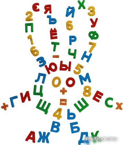 Алфавит Полесье Первые уроки (33 буквы+10 цифр+5 математических знаков, магнит)