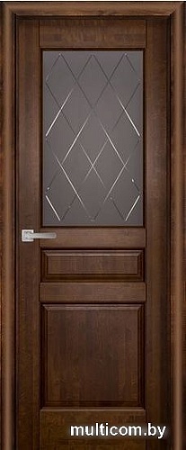 Межкомнатная дверь Юркас Валенсия м. ДО 80x200 (античный орех, стекло матовое с фрез)