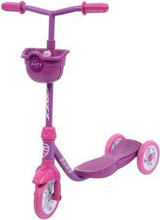 Самокат Foxx Baby с корзинкой (фиолетовый/розовый)