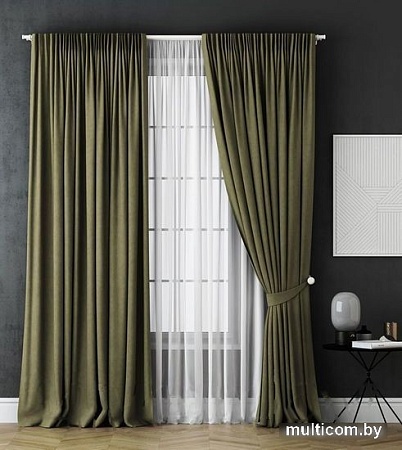 Комплект штор Pasionaria Каспиан 340x250 с подхватами (зеленый)