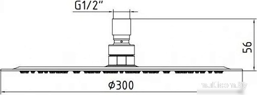 Верхний душ E.C.A. Slim 102145014EX