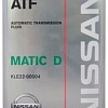 Трансмиссионное масло Nissan ATF Matic Fluid D 4л