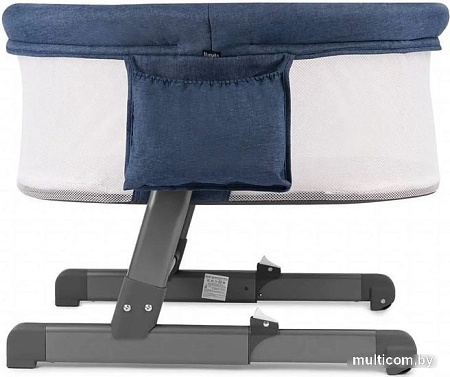 Приставная детская кроватка Nuovita Accanto Bonta (темно-синий лен)