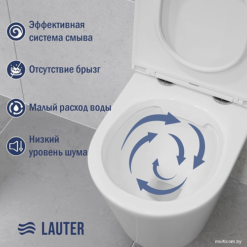 Унитаз подвесной Lauter Longer 2110822 + TECE Kit 9400412 с кнопкой (хром)