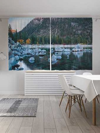 Комплект штор JoyArty Тающее озеро среди гор 1.45x1.8 м p_53669_145x180 (2 шт)