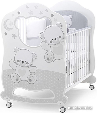 Классическая детская кроватка Italbaby Jolie Oblo 070.0860-5 (белый/серый)