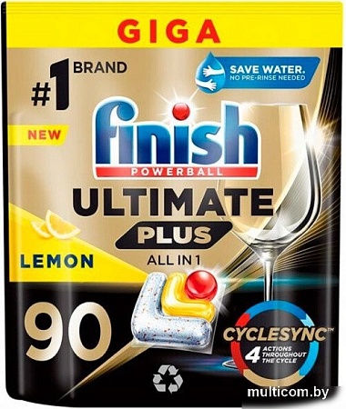 Капсулы для посудомоечной машины Finish Powerball Ultimate Plus All in 1 Лимон (90 шт)