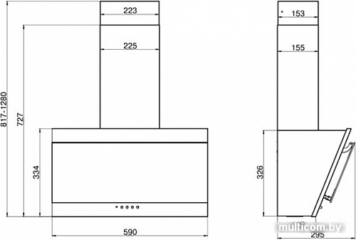 Кухонная вытяжка Elikor Сапфир 60П-430-К3Д (черный/черное стекло)