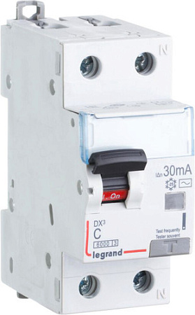 Дифференциальный автомат Legrand DX3 1P+N C 10A 30мА 6kA 2M 411000