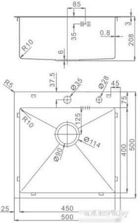 Кухонная мойка Raglo R700.5050.05