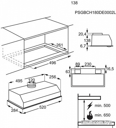 Кухонная вытяжка Zanussi ZHG51351G