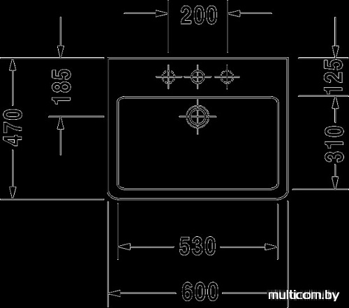 Умывальник Duravit Vero 60x47 (0454600000)