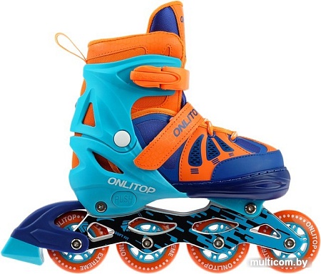 Роликовые коньки Onlitop 4605225 (р. 38-41, голубой/оранжевый/синий)
