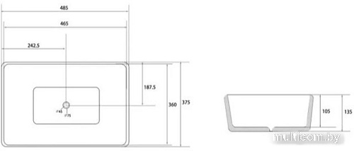 Умывальник Abber Rechteck AC2212 (белый)