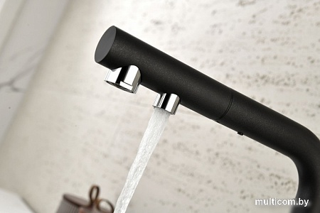 Смеситель Paulmark Serpentine Se213222-GM (черный/вороненая сталь)