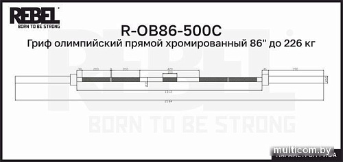 Гриф для штанги Rebel R-OB86-500C