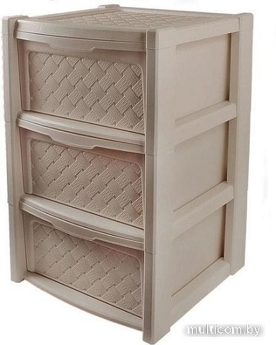 Комод Эльфпласт Виола 3 секции (бежевый)