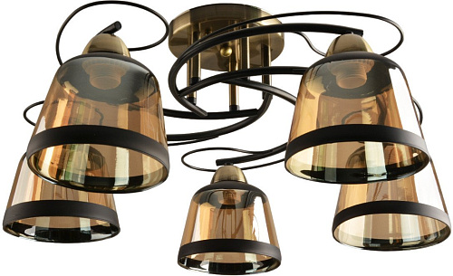 Люстра средней высоты Mirastyle BL-7605/5 AB+BK