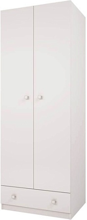 Шкаф распашной Polini Kids Simple двухсекционный с 1 ящиком 0001302.9 (белый)