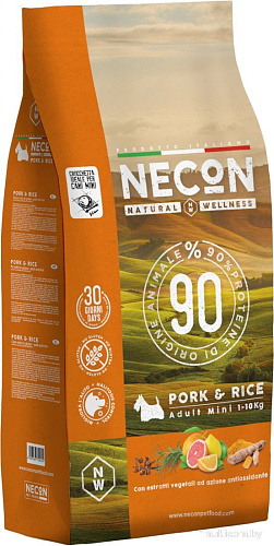 Сухой корм для собак Necon Для мелких пород со свининой и рисом (2 кг)