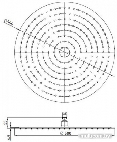 Верхний душ RGW SP-81 50x50 см