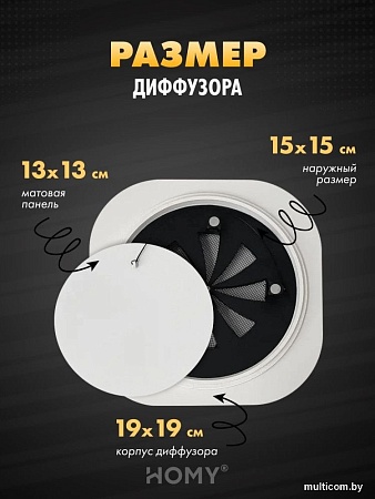 Вентиляционная решетка HOMY AIR круглый A100WRS d150 (белая)