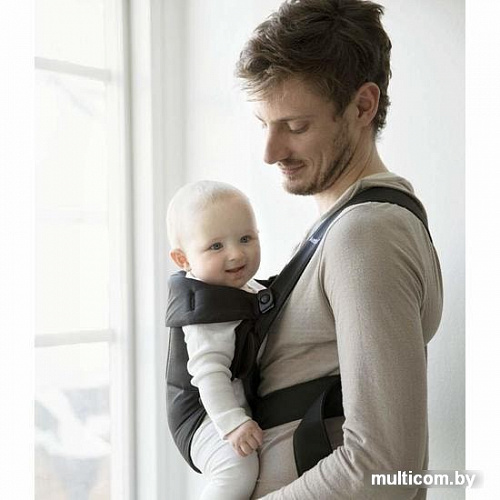 Рюкзак-переноска BabyBjorn Mini Cotton (черный)