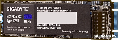 SSD Gigabyte M.2 PCIe SSD 256GB GP-GSM2NE8256GNTD