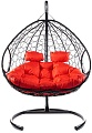 Подвесное кресло M-Group Для двоих 11450406 (черный ротанг/красная подушка)