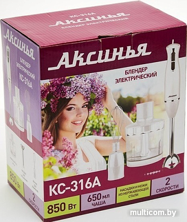 Погружной блендер Аксинья КС-316А (белый)