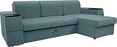 Диван Сириус Лидер-13 с оттоманкой НПБ 285x165 (Eva 20 велюр зеленый)