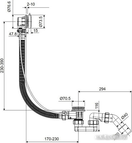 Сифон Excellent Simple ARIN.3157BL (черный)