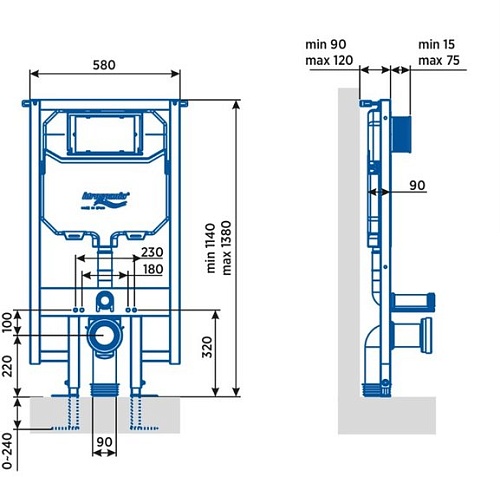 Инсталляция для унитаза Idrospania Menorca 40220