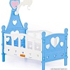 Кроватка для кукол Полесье сборная №3 62055 (6 элементов, голубой/белый)