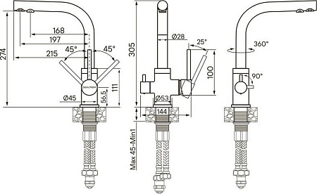 Смеситель Paulmark Essen ES213011-DG (серый/графит)