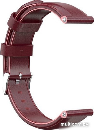 Ремешок Rumi кожаный Slim 22 мм (бордовый)