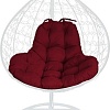 Подвесное кресло M-Group XL 11120102 (белый ротанг/бордовая подушка)