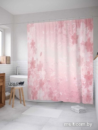 Шторка-занавеска для ванны JoyArty Вьющиеся цветки sc_14309