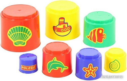 Пирамидка Полесье Занимательная пирамидка 3 (7 элементов, в сеточке)