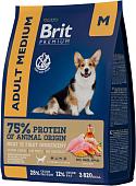 Сухой корм для собак Brit Premium Dog Adult Medium курица 1 кг