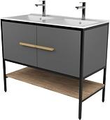 Дабер Тумба под умывальник 007 100 (серый/дуб канзас коричневый)