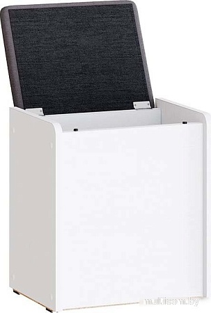 Банкетка Трия Бостон (белый ясень/велюр серый)