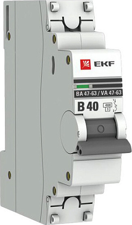 Выключатель автоматический EKF ВА 47-63 1Р 40А (B) PROxima mcb4763-1-40B-pro