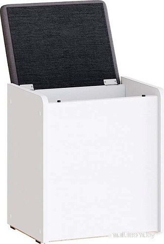 Банкетка Трия Бостон (белый ясень/велюр серый)