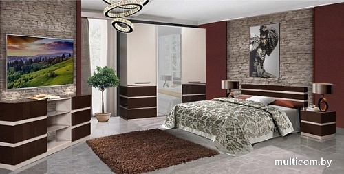 Тумба КМК Мебель Хилтон 1Д3Я 0651.3 (капучино светлый-мокко глянец)