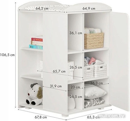 Кроватка-трансформер Polini Kids Ameli 800, с комодом (белый)