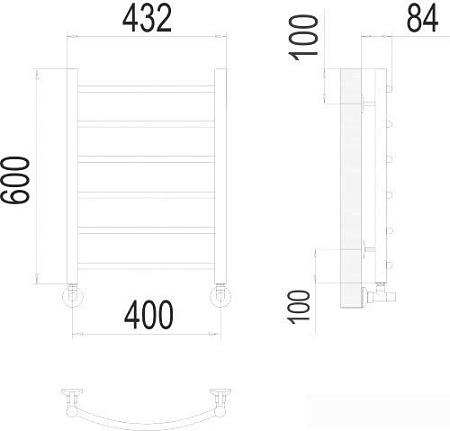 Полотенцесушитель TERMINUS Классик П6 400x600 нп