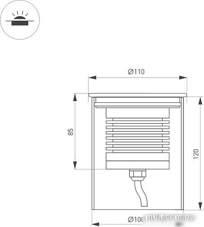 Тротуарный встраиваемый светильник Arlight LTD-GROUND-R110-15W Day4000 033578