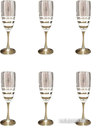 Набор бокалов для вина Glasstar Line Gold LNK224-1687-3 (6 шт)